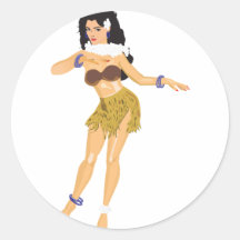 Fille de danse polynésienne adhésifs