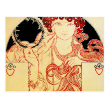 Fille de ~ de Mucha d'affiche d'exposition de Broo Cartes Postales