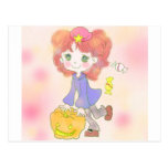 Fille de Halloween Carte Postale