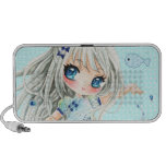 Fille de l'eau et poissons de kawaii haut-parleur ordinateur portable