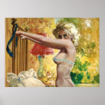Fille de pin-up sexy dans la chemise de nuit en so poster