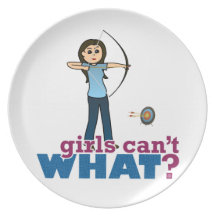 Fille de tir à l'arc dans le bleu - lumière assiettes pour soirée