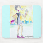 fille de ville tapis de souris