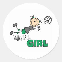 Fille de volleyball autocollants