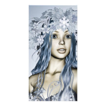Fille d'hiver cartes de vœux avec photo
