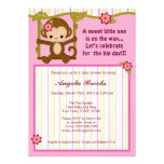 Fille d'invitations de baby shower de Mlle Monkey
