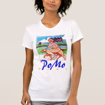 Fille et chien de PoMo T-shirts