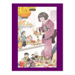 Fille et poupées japonaises cartes postales
