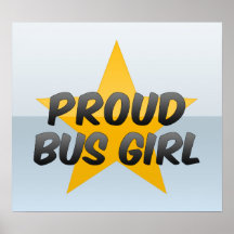 Fille fière d'autobus posters