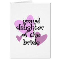 Fille grande de la jeune mariée cartes de vœux
