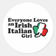 Fille italienne irlandaise adhésifs ronds