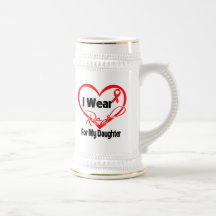 Fille - je porte un ruban rouge de coeur tasses à café