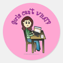 Fille légère d'ordinateur autocollants