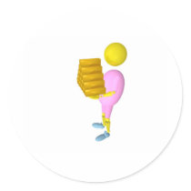 fille qui porte de l'or round stickers