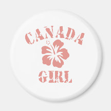 Fille rose du Canada Magnets