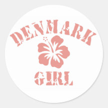 Fille rose du Danemark Adhésif Rond