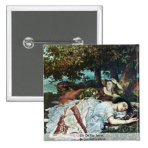 Fille sur la Seine, par Courbet Gustave Pin's Avec Agrafe