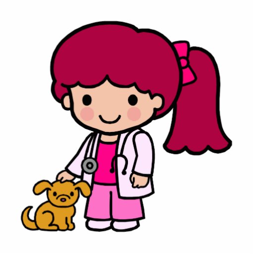 Fille vétérinaire photo en découpe