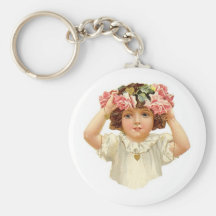 Fille vintage avec la guirlande porte-clé