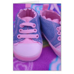 Filles roses de cartes de voeux de chaussures de t cartes