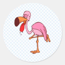 Fillip Flamingo Round Stickers