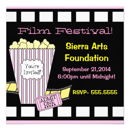 Film Festival-Popcorn Custom Invite
