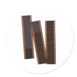Film strips round sticker