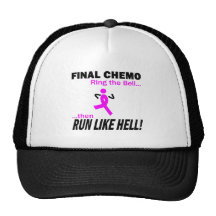 Final Chemo Run Like Hell - Breast Cancer Hats