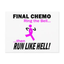 Final Chemo Run Like Hell - Breast Cancer Postcard