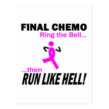 Final Chemo Run Like Hell - Breast Cancer Postcards