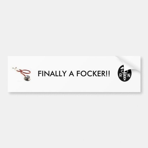 FINALLY A FOCKER!! BUMPER STICKERS