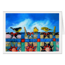 Finches 'n Fabric Greeting Cards