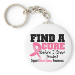 Find a Cure Before I Grow Boobs BREAST CANCER keychains
