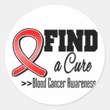 Find a Cure Blood Cancer Awareness Round Sticker