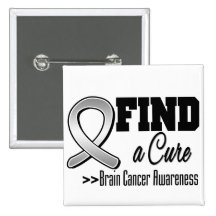 Find a Cure Brain Cancer Awareness Buttons