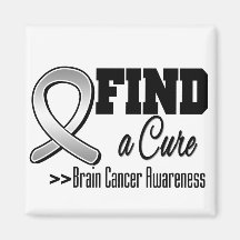 Find a Cure Brain Cancer Awareness Refrigerator Magnets