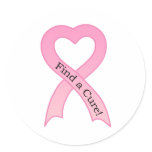 Find a Cure Breast Cancer Ribbon Sticker
