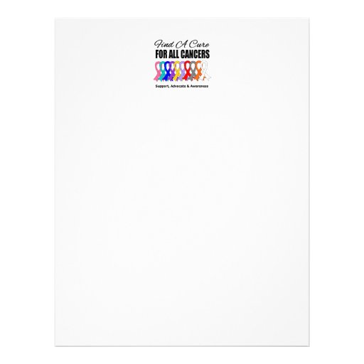 Find A Cure For All Cancers Custom Letterhead