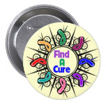 Find A Cure For All Cancers Tribal Ribbons Pins