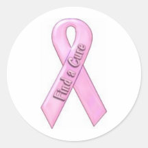Find a cure for breast cancer round sticker