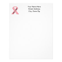 Find A Cure (pink ribbon) Custom Letterhead