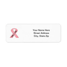 Find A Cure (pink ribbon) Custom Return Address Label