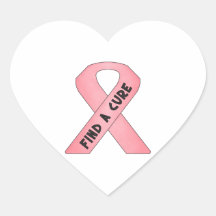 Find A Cure (pink ribbon) Sticker