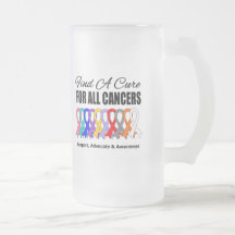 Find a Cure Ribbons For All Cancers Mug