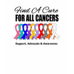 Find a Cure Ribbons For All Cancers t-shirts