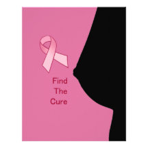 Find the Cure - Breast Cancer Awareness - Pink Rib Personalized Letterhead