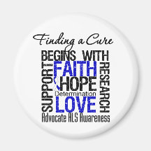 Finding a Cure For ALS Awareness v1 Refrigerator Magnets