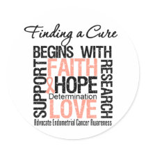 Finding a Cure For Endometrial Cancer Stickers