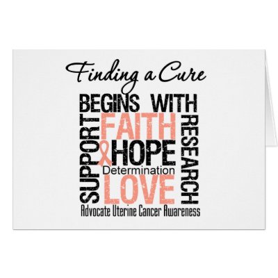 Finding a Cure For Uterine Cancer Greeting Card by giftsforawareness