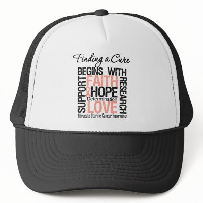 Finding a Cure For Uterine Cancer Mesh Hat by giftsforawareness